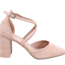 Thois Beige cross-strop pumps - Inello