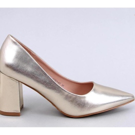 Clairay Gold pumps med bred hæl - Inello gul