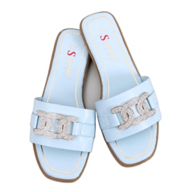 Mille Blue rhinestone flip-flops sandal - Inello blå