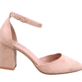 Pozzi Beige pumps med ankelrem - Inello
