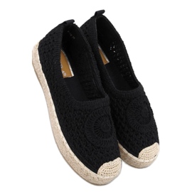 Dagonei Sort gennembrudt ballerina espadrilles - Inello