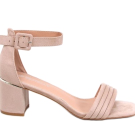 Rondeu Khaki højhælede damesandaler - Inello beige