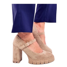 Platform pumps med en strop Dresse Khaki - Inello beige