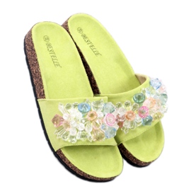 Sandal Cork flip-flops med Maliv Green sten - Inello grøn