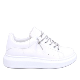Sneakers med krystal snørebånd Series HVID/SØLV - Inello