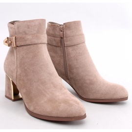 Elegante højhælede ankelstøvler Khalia Khaki - Inello beige