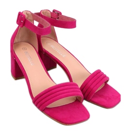 Rondeu Fuchsia højhælede damesandaler - Inello lyserød