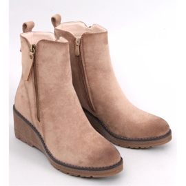 Meyer Beige kile ankelstøvler - Inello