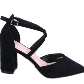 Thoiss Black cross-strop pumps - Inello sort