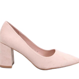 Clairay Beige pumps med bred hæl - Inello