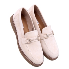 Dame ruskindsmokkasiner States Beige - Inello