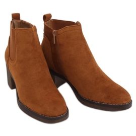Camel Ankelstøvler med bred hæl UK18P Camel - Inello brun