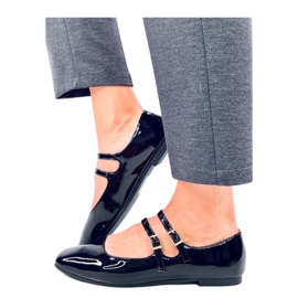 Patent Mary Jane Liths Sorte balletlejligheder - Inello