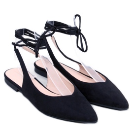 Dentoni Black ballet-flats med snørebånd - Inello sort