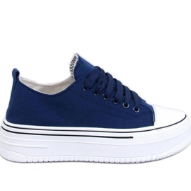 Loic Navy højsålede sneakers - Inello