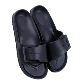 Sandal Gummi flip-flops med spænde Romero Black - Inello sort