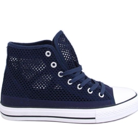 Gennembrudte high-top sneakers Mousse Navy - Inello