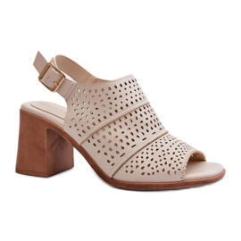 Step in style Sandaler Model Sergio Leone SK565 Lys Beige - Træd med stil