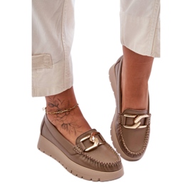 Step in style Moccasins Model Desmond 10141 Mørk Beige Læder - Træd i stil