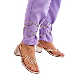 Step in style Model Secret Love LOLA5023 Guldsandaler med snøre - Træd med stil