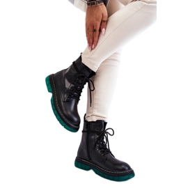 Step in style Kampstøvler Model Trinah 22BT35-5079 Black_Green - Træd med stil sort