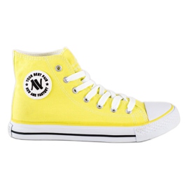 New Age Bindede høje sneakers gul