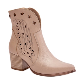 Step in style Støvler Model Lewski 3613 Beige Læder - Træd med stil