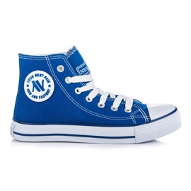 New Age Bindede høje sneakers blå