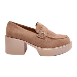 PS1 Beige højhælede damesko