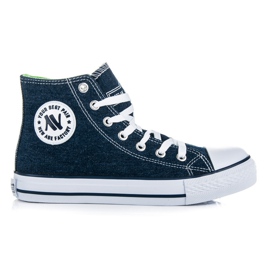 New Age Bindede høje sneakers marine blå blå
