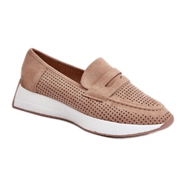 Platform mokkasiner til kvinder, beige