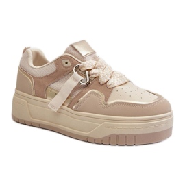 Beige platform sportssko