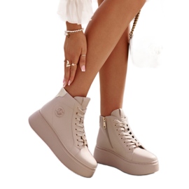 Vinceza Beige platformssneakers til kvinder