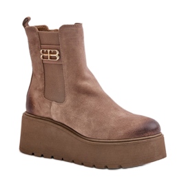 Zazoo Beige platformstøvler til kvinder