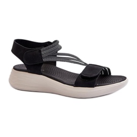 Kvinder velcro sandaler Sort