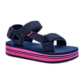 Lee Cooper LCW-24-05-2754L Navy/Fuchsia sandaler blå