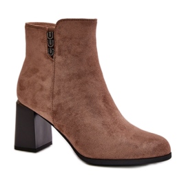Brune ankelstøvler til kvinder beige