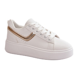 Hvid/guld platform sneakers