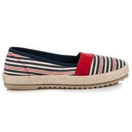 Vices Espadriller på en stribet platform rød