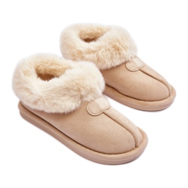 Lysbeige isolerede slip-on hjemmesko til kvinder