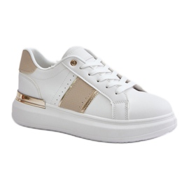 Sportssko til kvinder på Beige platform hvid