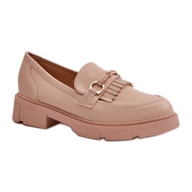 Damemokkasiner med beige dekoration