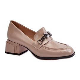 S.Barski Beige pumps i laklæder til kvinder