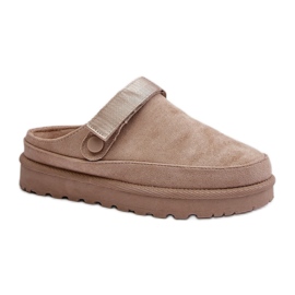 Beige platform hjemmesko til kvinder