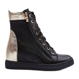 Zazoo Sorte wedge sneakers til kvinder