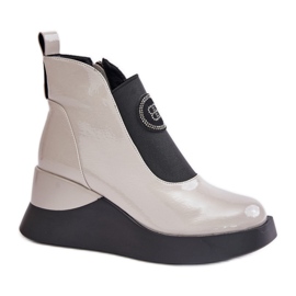 Ankelstøvler til kvinder på S.Barski Light Grey platform grå