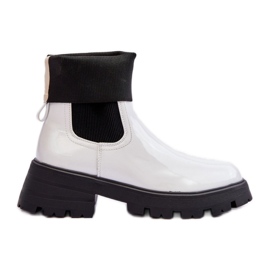 Step in style Chelsea støvler Model Pavo DES925M Hvid lak - Træd med stil