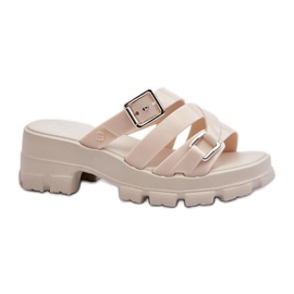 Zaxy Light Beige højhælede flip-flops til kvinder