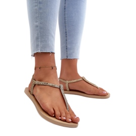 Damesandaler med flip-flops med Ipanema Gold glitter gylden