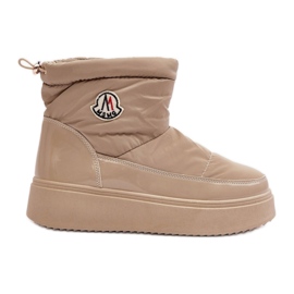 Beige platform snestøvler til kvinder